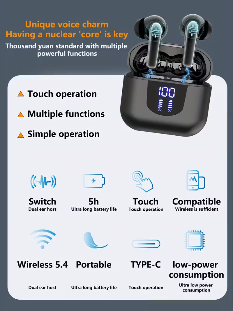 NEW SENYANG True Wireless Earbuds – 9D HIFI Stereo & Touch Control