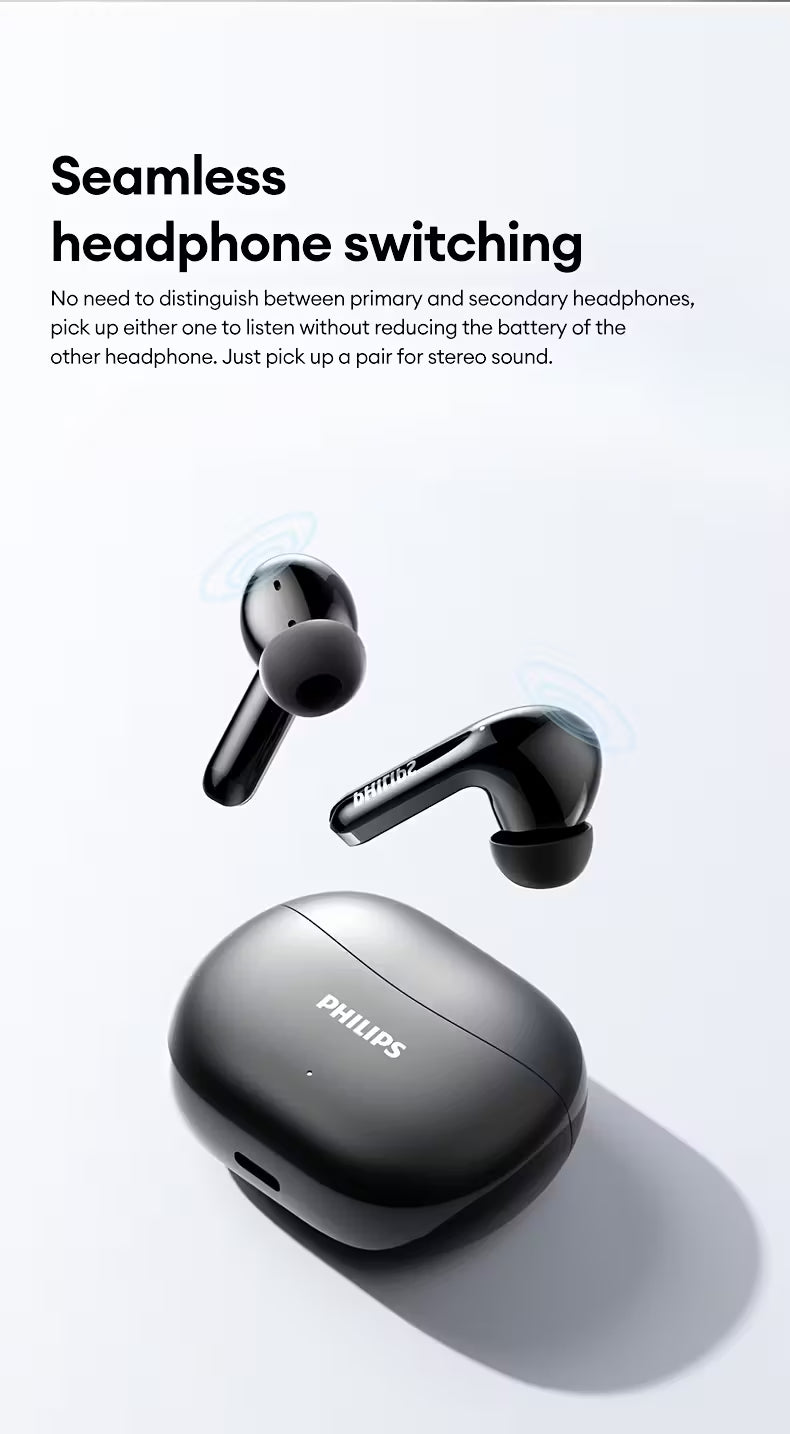 PHILIPS TAT1320 Wireless Earbuds – Low-Latency Audio & 24-Hour Playtime