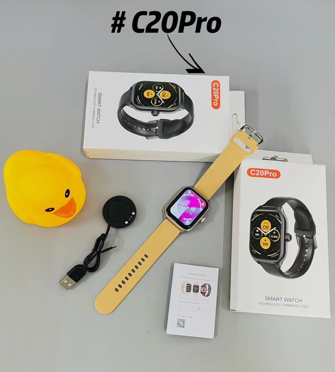 C20 Pro Smartwatch – 2.2" Touch Screen with HryFine App