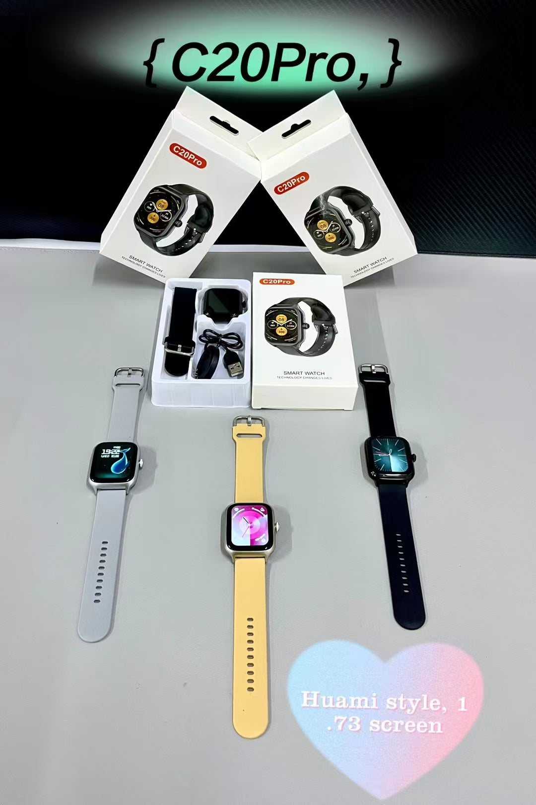 C20 Pro Smartwatch – 2.2" Touch Screen with HryFine App